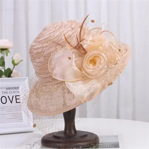 chapeau vintage fleur et voile