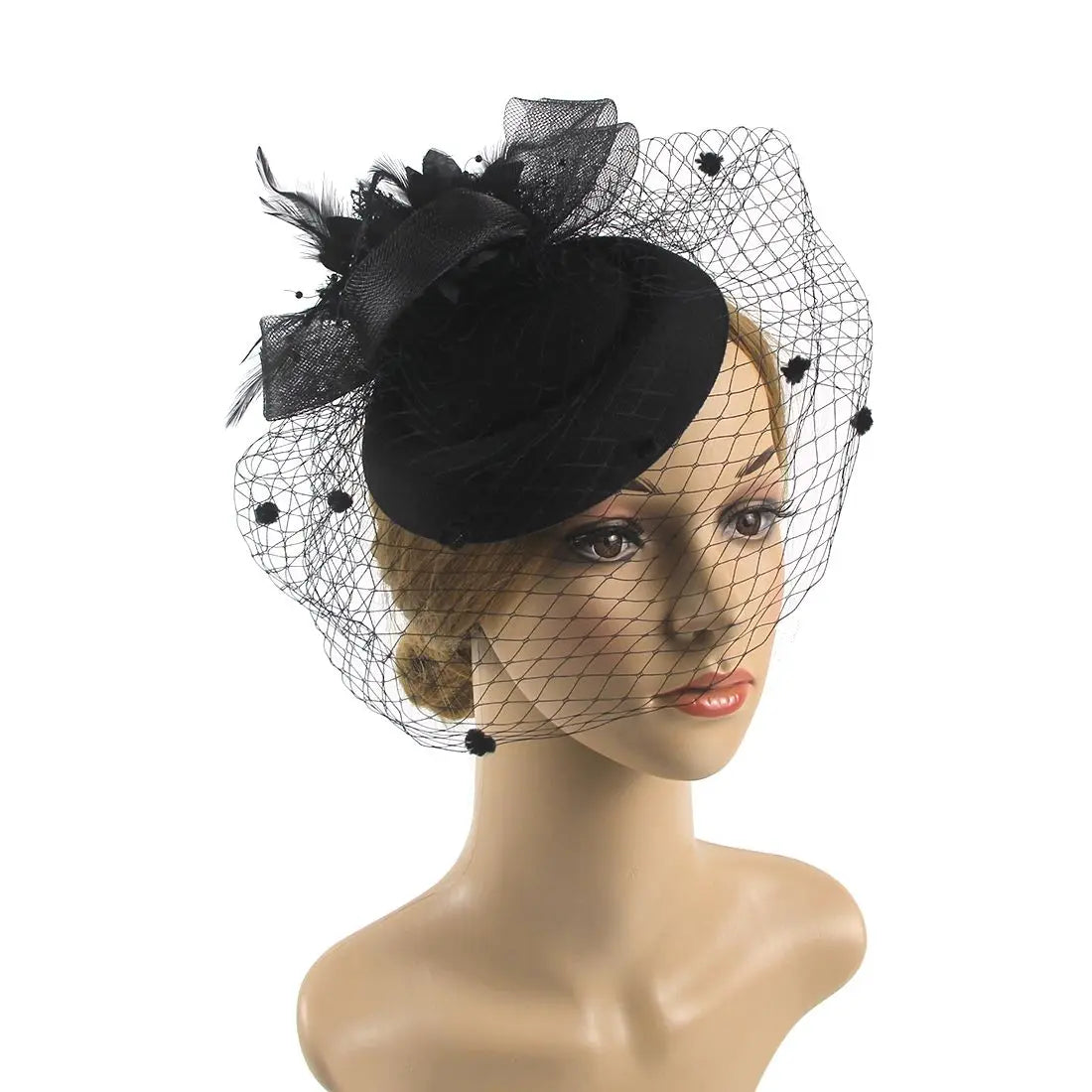 chapeau pin up vintage bleu marine
