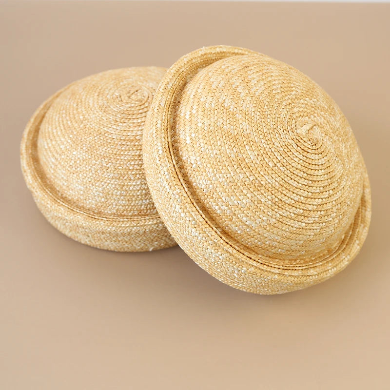 chapeau bibi en paille naturelle vintage