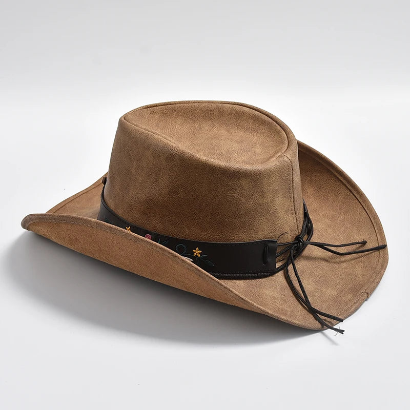 chapeau cuir vintage