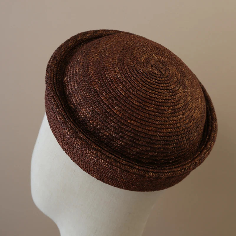 chapeau bibi en paille naturelle vintage