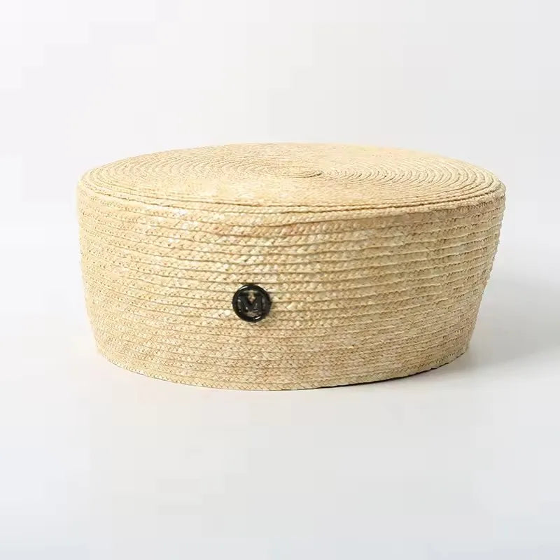 chapeau bibi en paille naturelle vintage