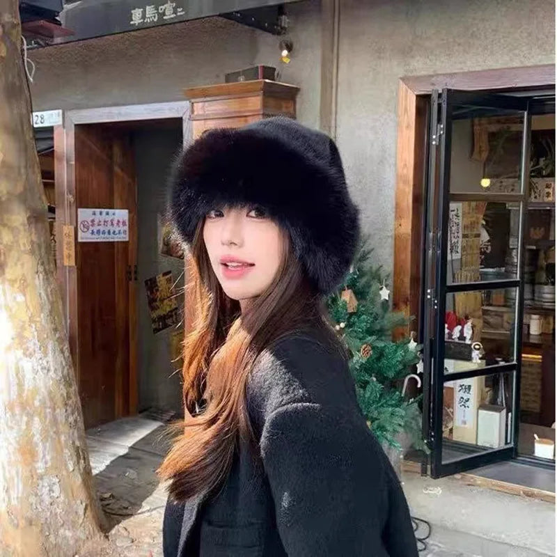 chapeau mongol en peluche vintage