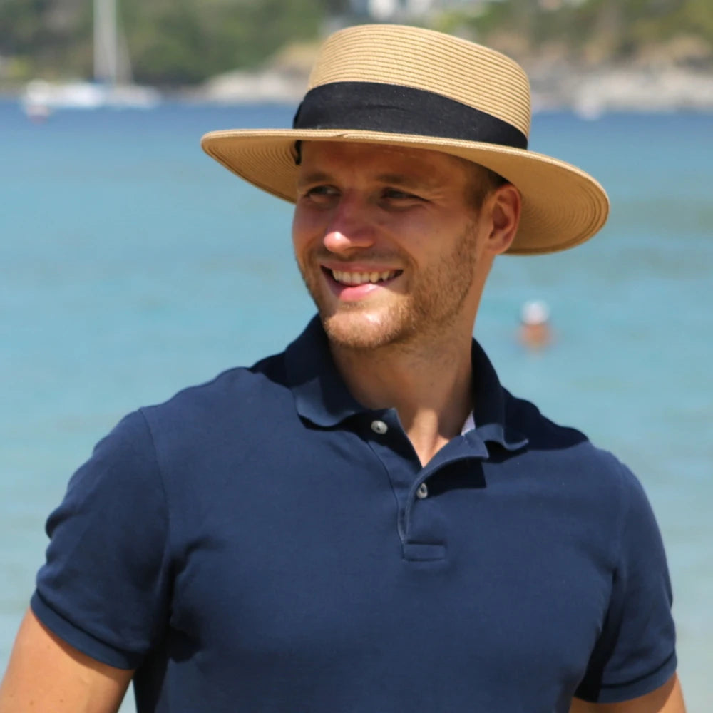 chapeau de paille beige vintage