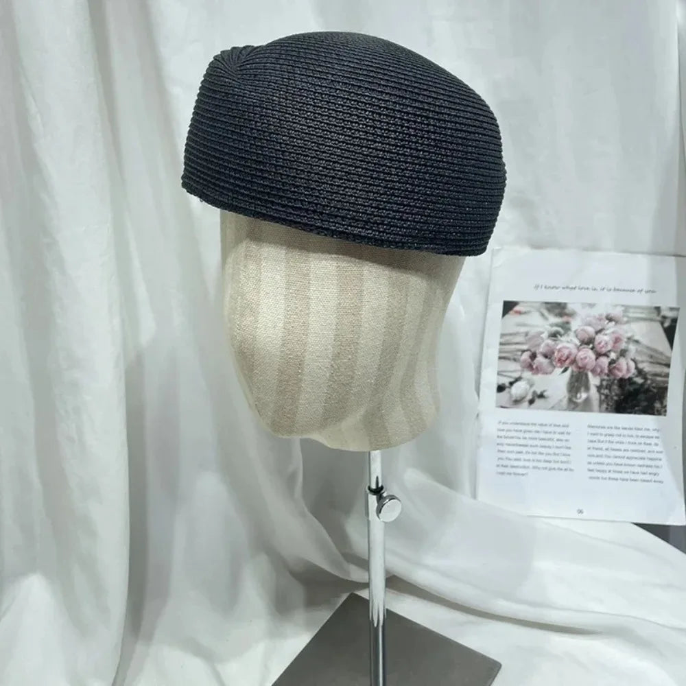 chapeau en fibre naturelle vintage