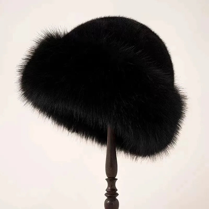 chapeau mongol en peluche vintage