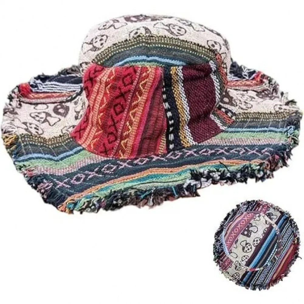 chapeau vintage tissu multicolore