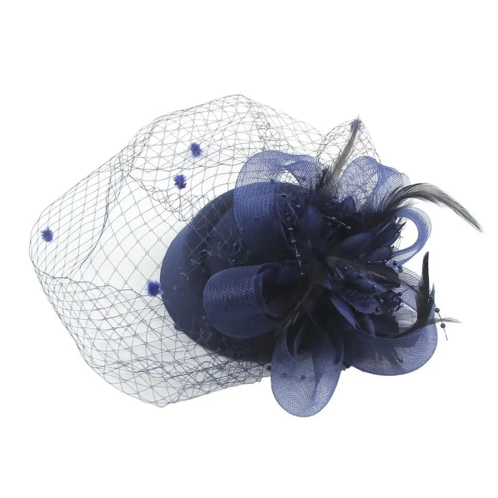 chapeau pin up vintage bleu marine