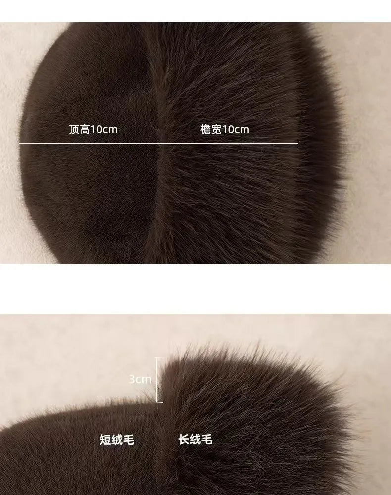 chapeau mongol en peluche vintage
