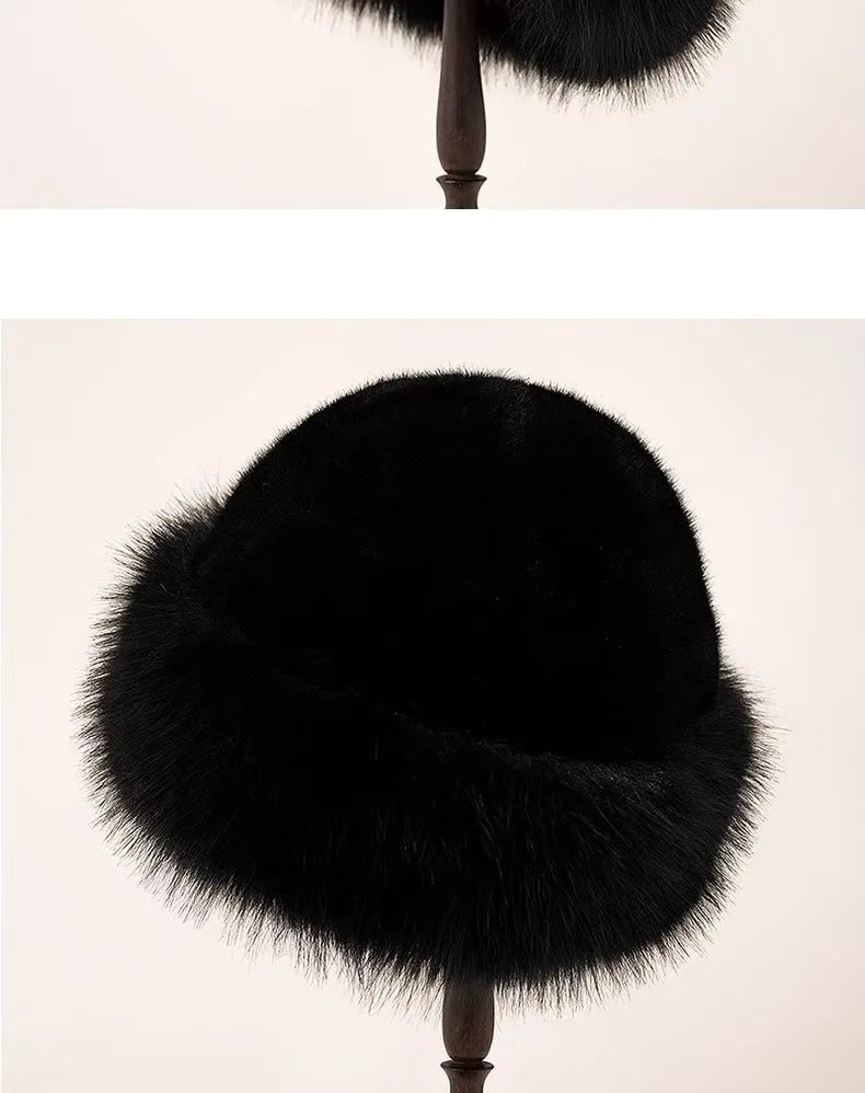 chapeau mongol en peluche vintage
