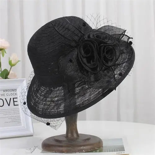 chapeau vintage fleur et voile