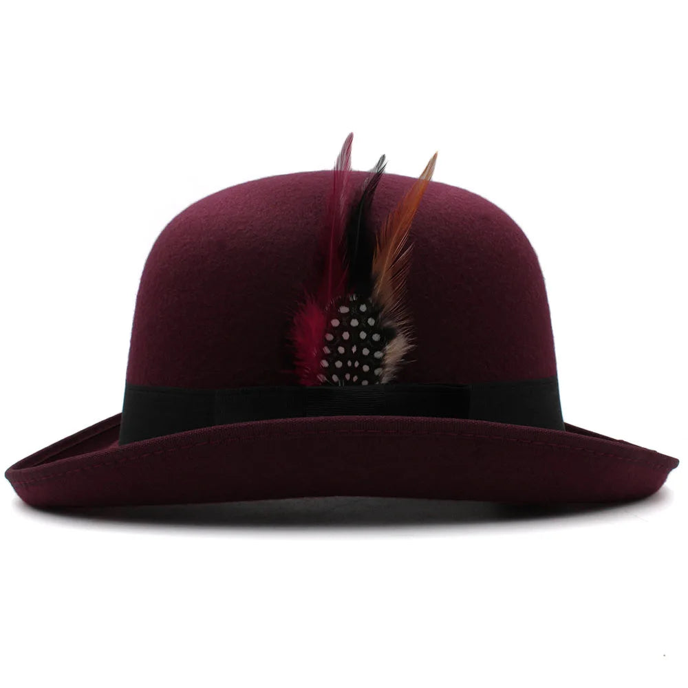 chapeau melon daim vintage