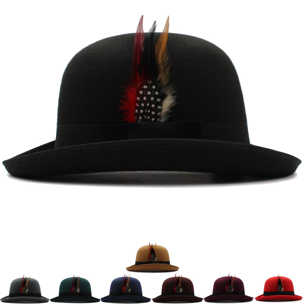 chapeau melon daim vintage