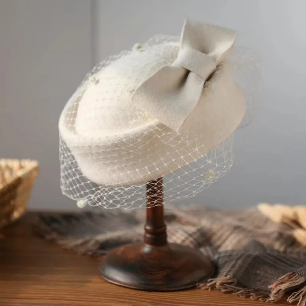 chapeau bibi feutre vintage femme vert