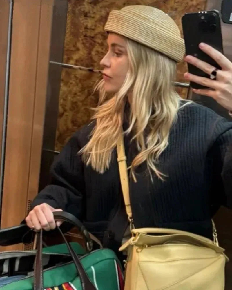chapeau bibi en paille naturelle vintage