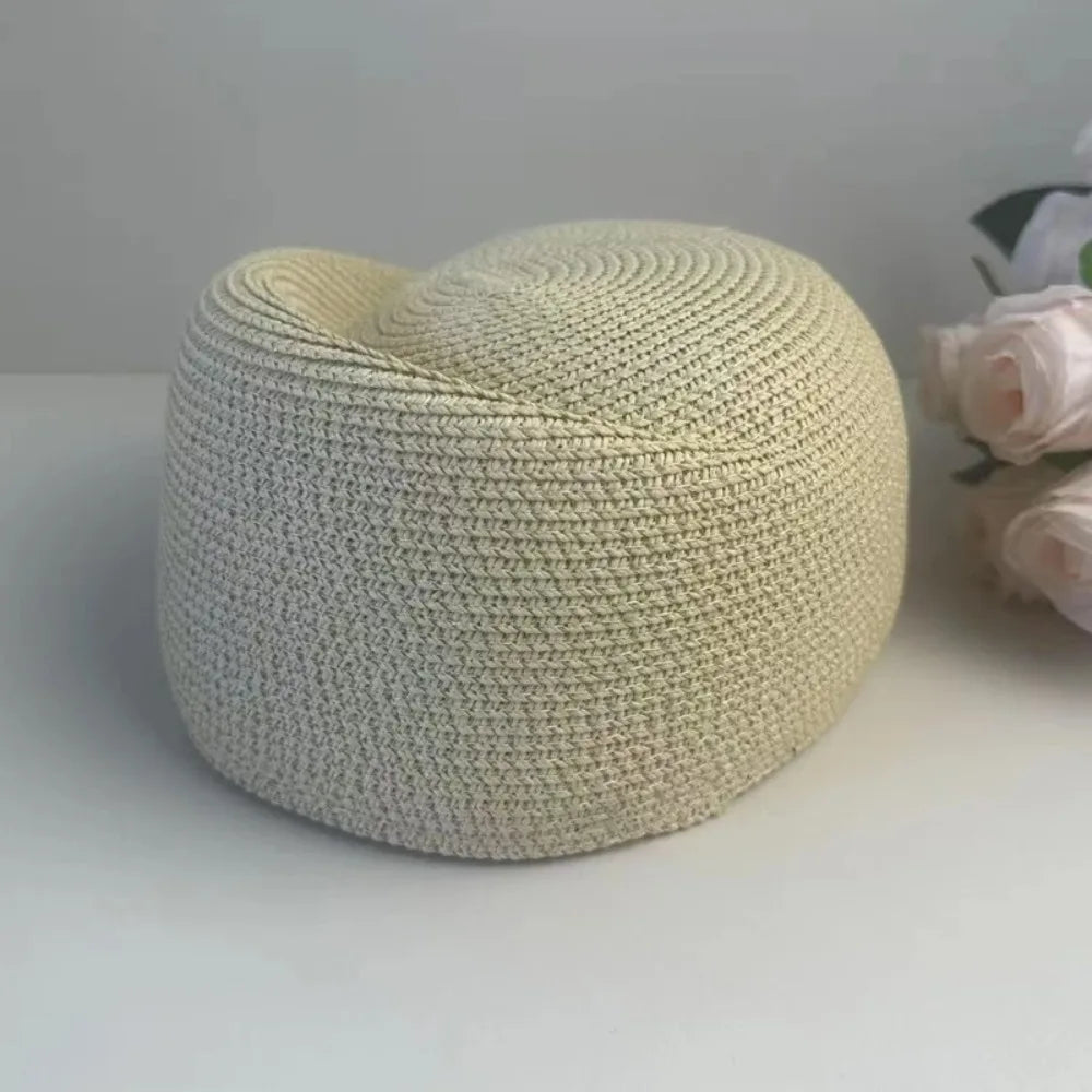 chapeau en fibre naturelle vintage