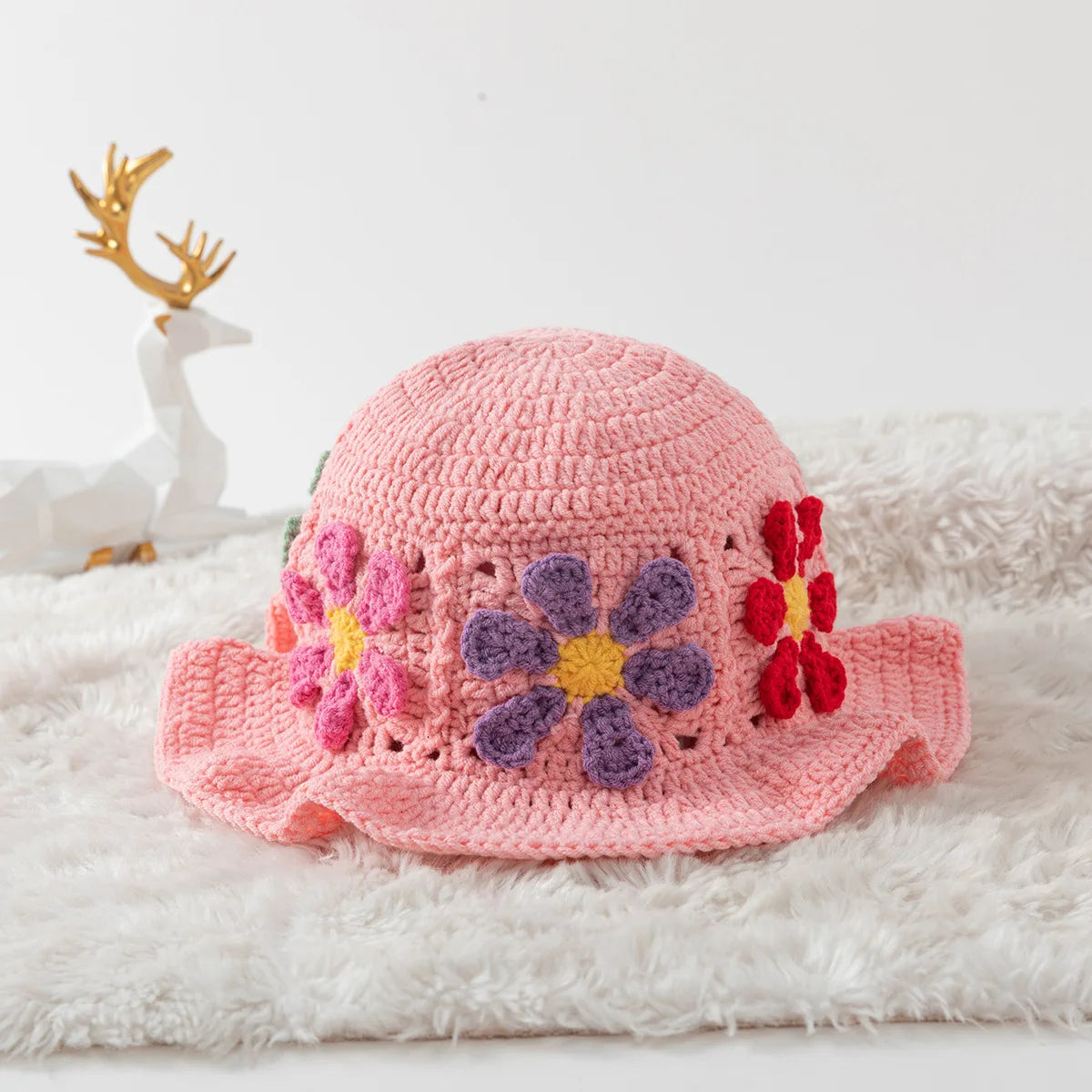 chapeau vintage à tricoter pour petite fille