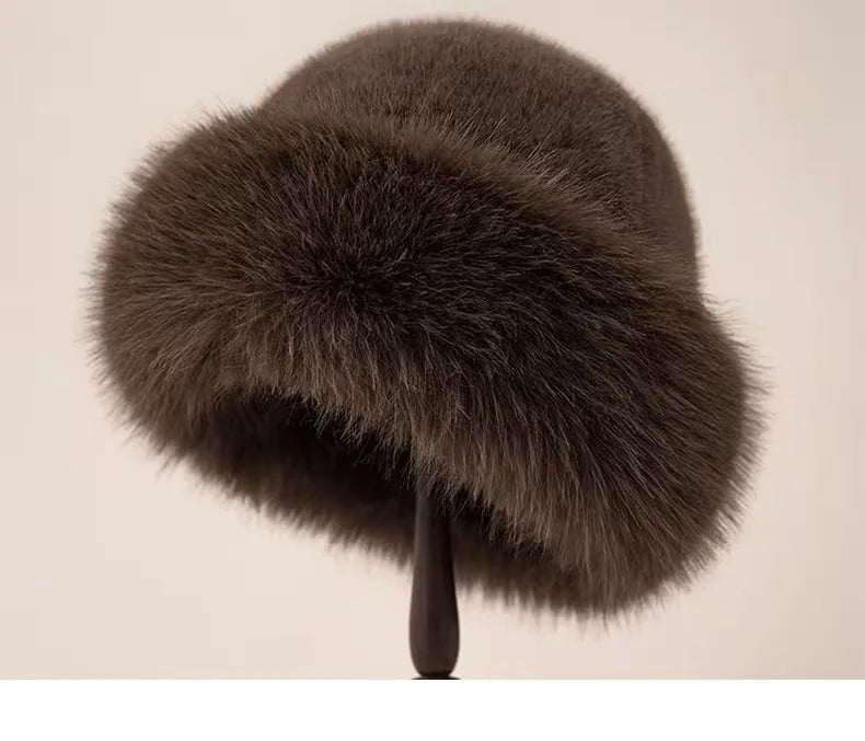 chapeau mongol en peluche vintage