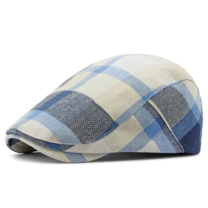 chapeau d'artiste à carreaux vintage