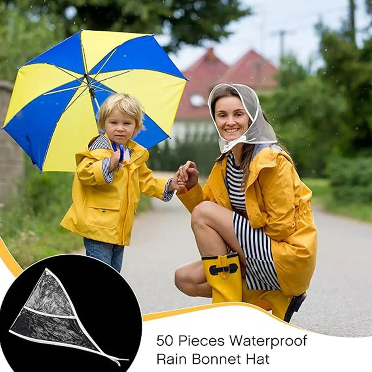 chapeau de pluie plastique vintage