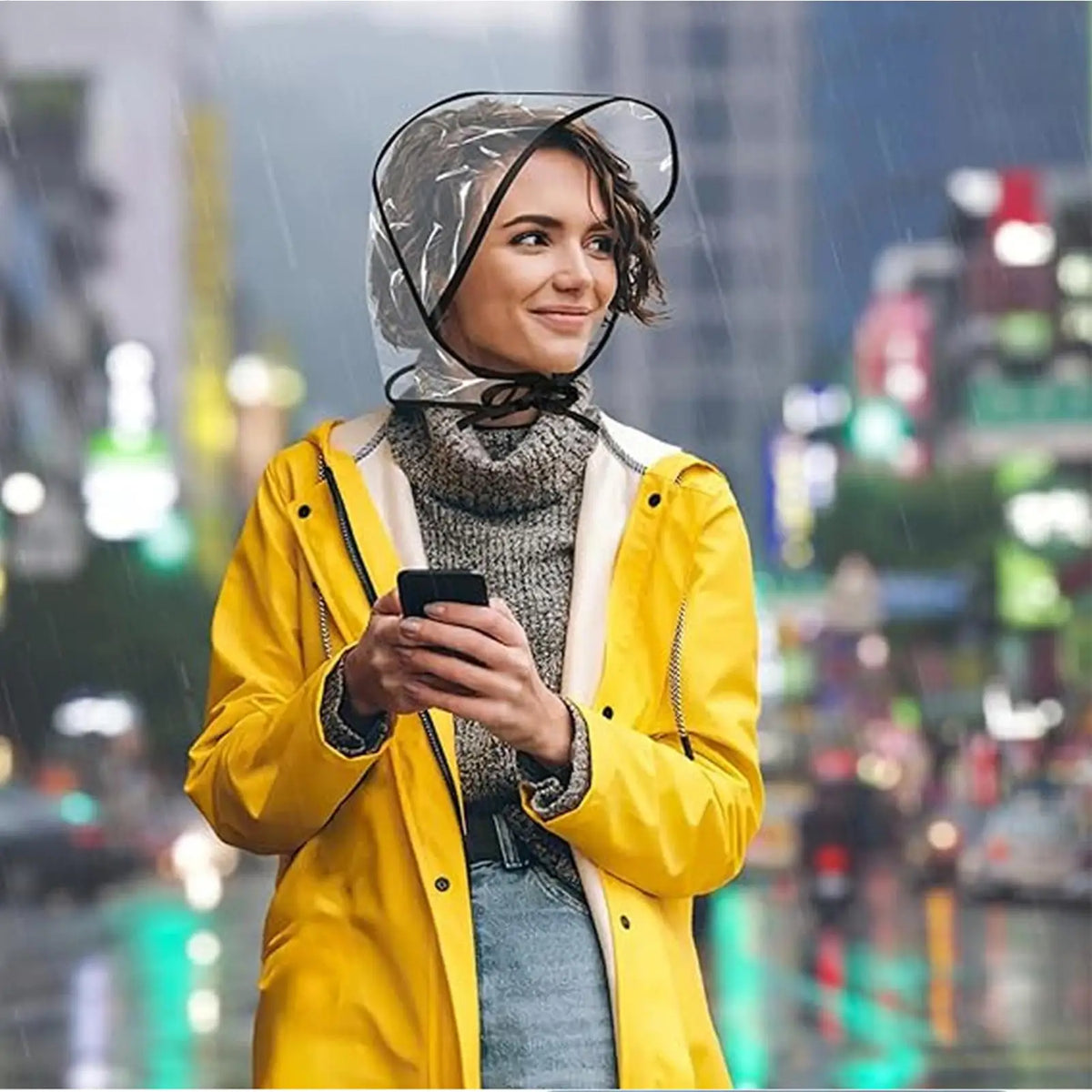 chapeau de pluie plastique vintage