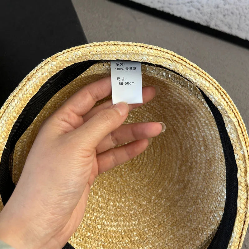chapeau bibi en paille naturelle vintage