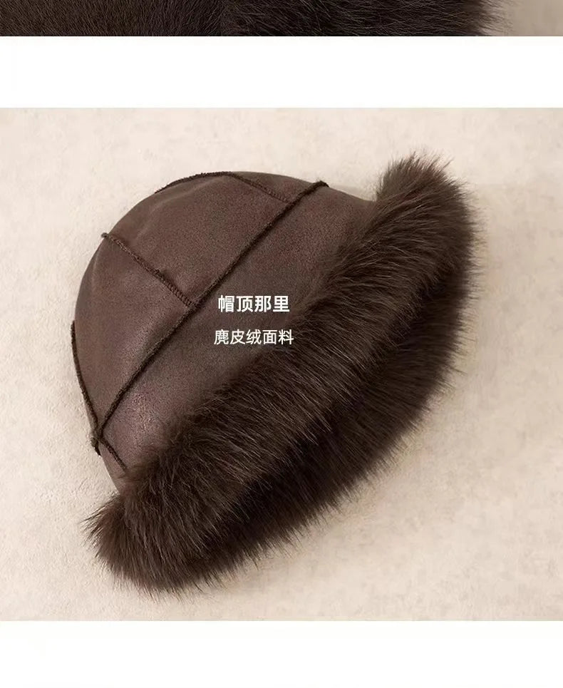 chapeau mongol en peluche vintage