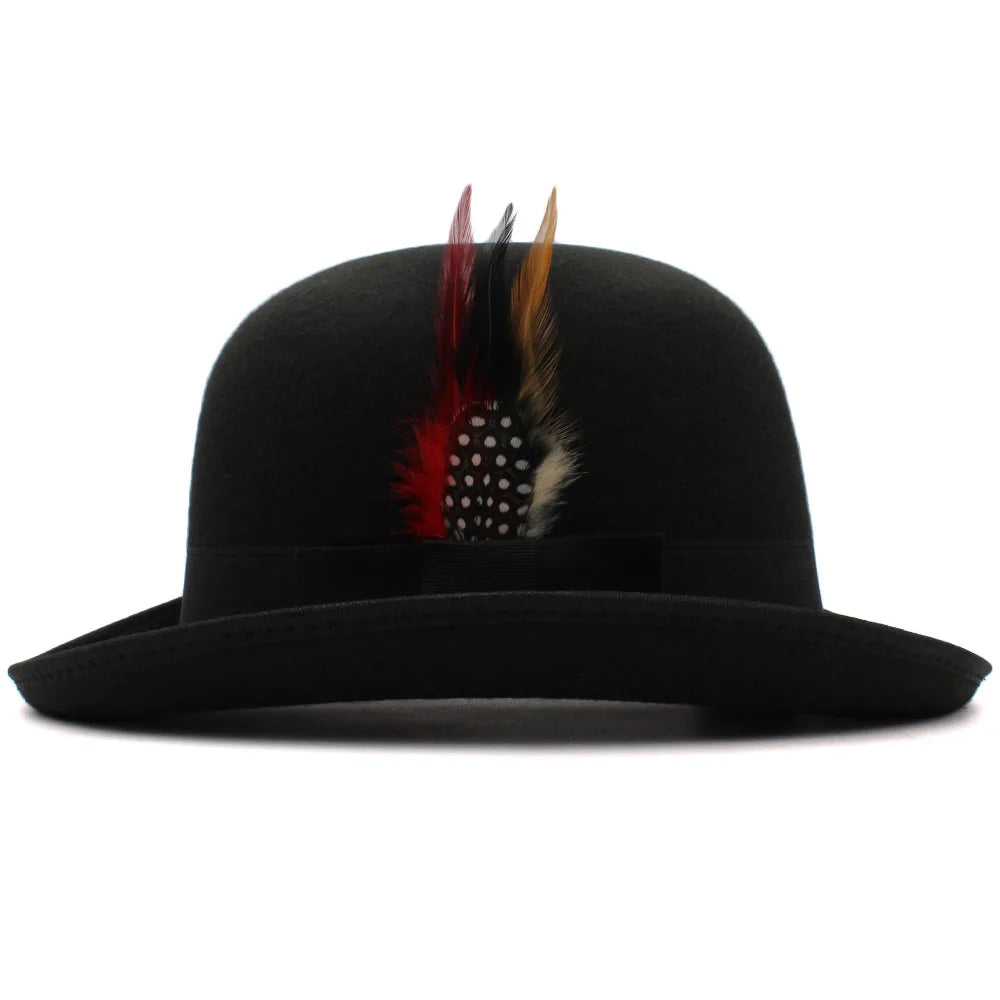 chapeau melon daim vintage