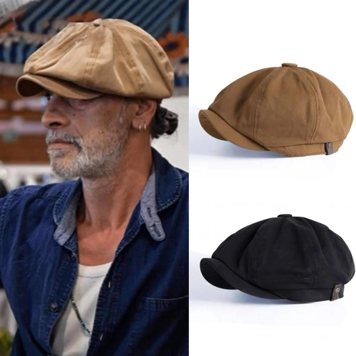 chapeau gavroche en coton vintage