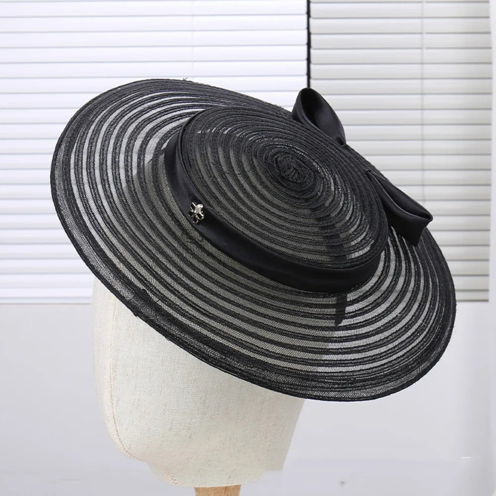 chapeau bibi en gaz noir retro année 1940