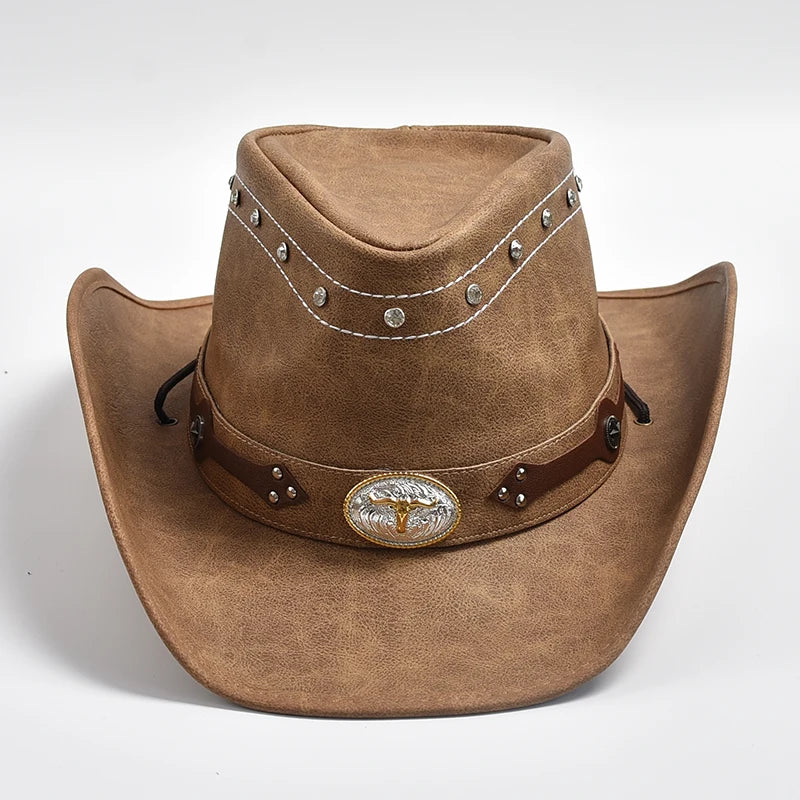 chapeau cuir vintage