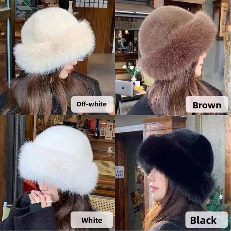 chapeau mongol en peluche vintage