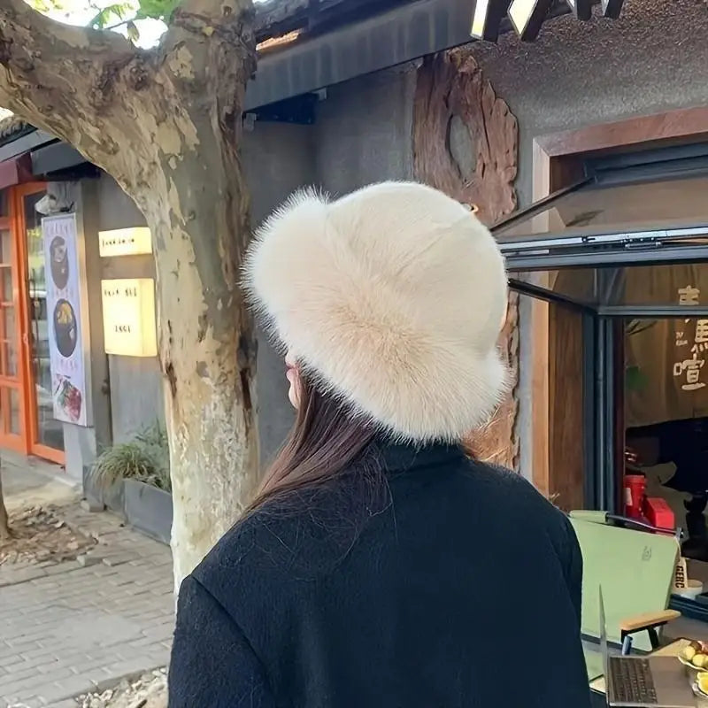 chapeau mongol en peluche vintage