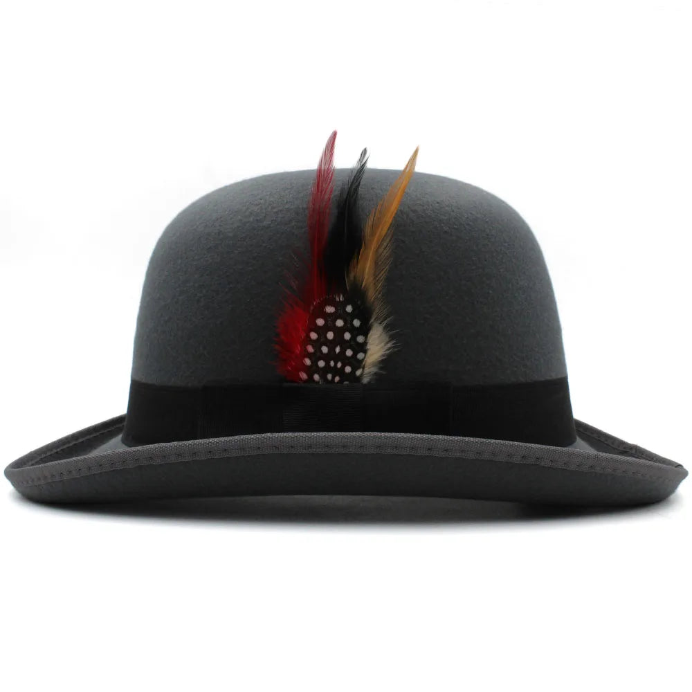 chapeau melon daim vintage