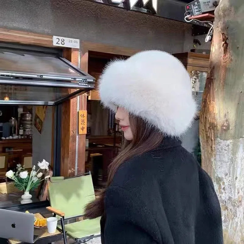 chapeau mongol en peluche vintage