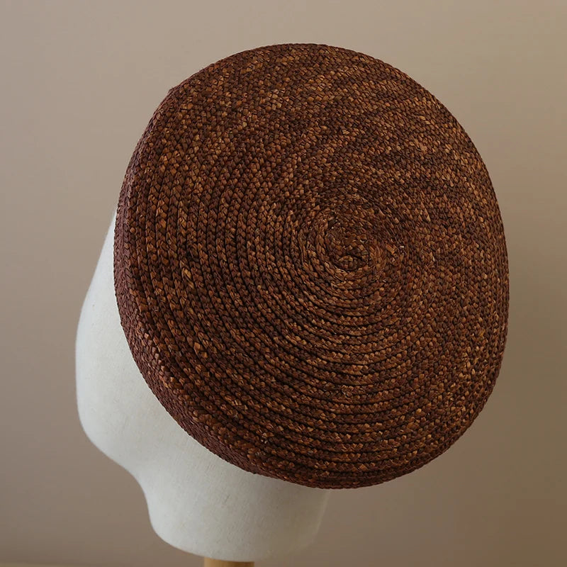 chapeau bibi en paille naturelle vintage