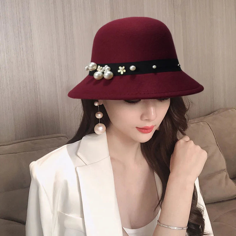 chapeau femme vintage rouge