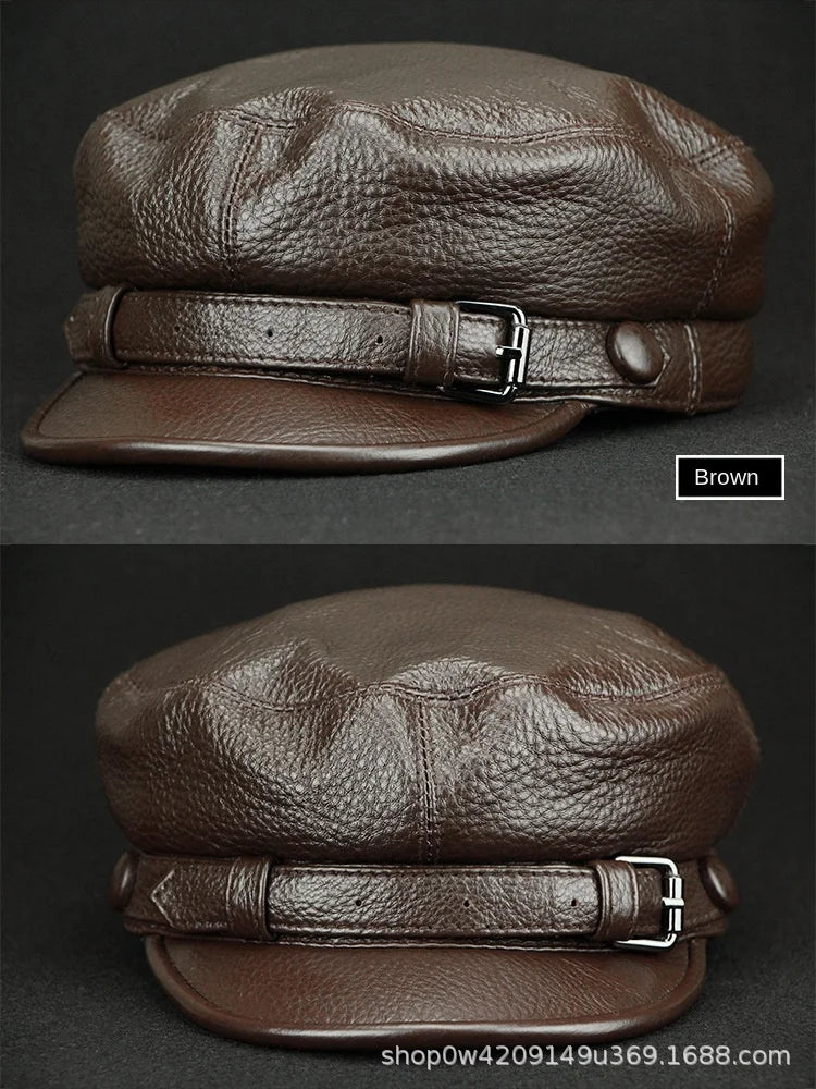 chapeau en cuir de vachette vintage