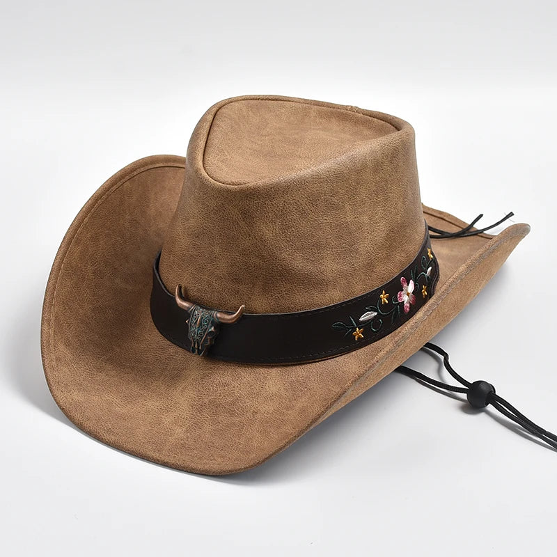 chapeau cuir vintage