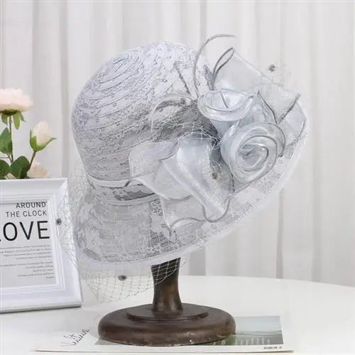 chapeau vintage fleur et voile