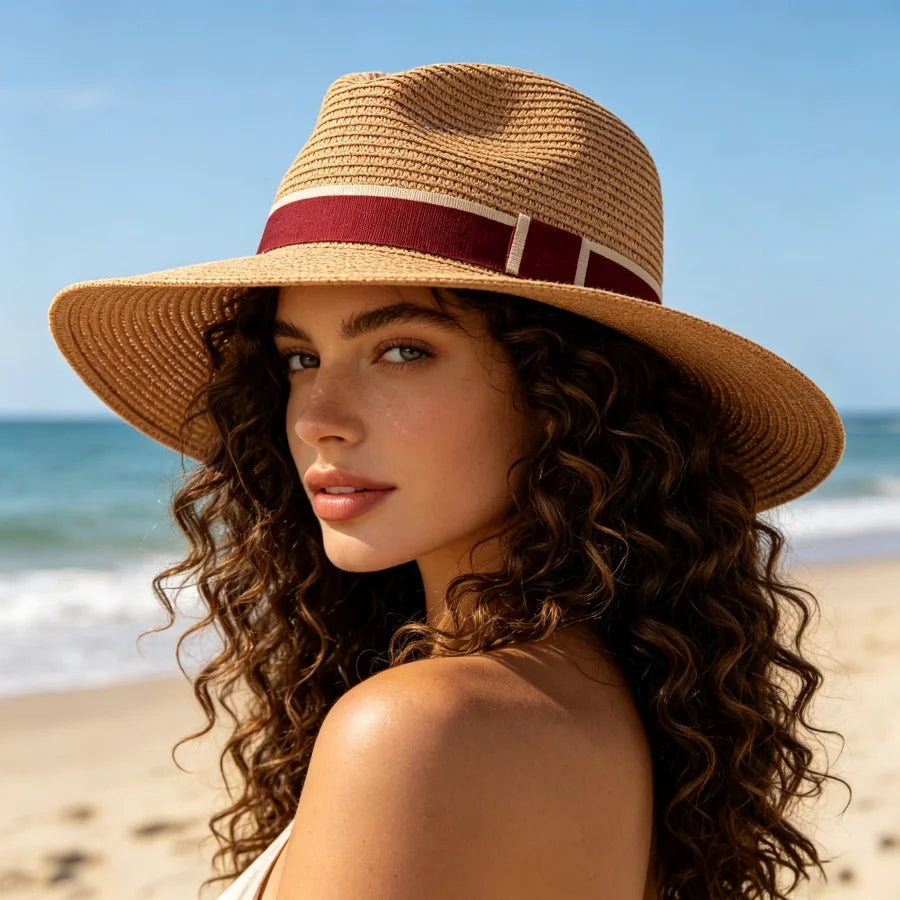 chapeau de paille large bord femme vintage