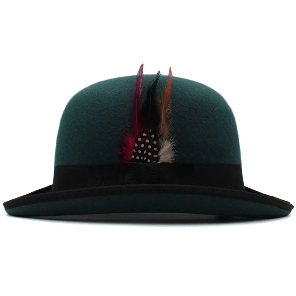 chapeau melon daim vintage