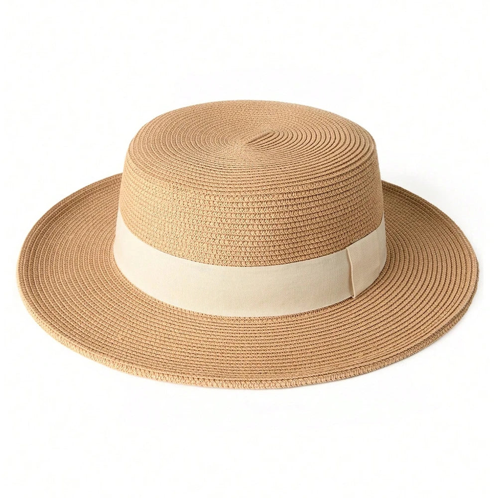 chapeau de paille beige vintage