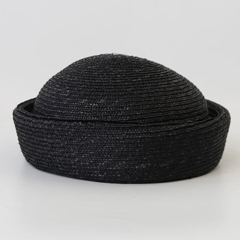 chapeau bibi en paille naturelle vintage