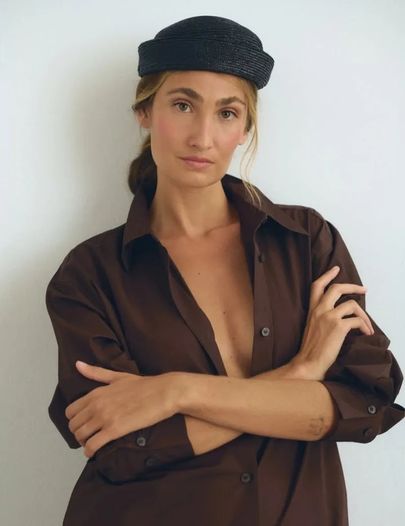 chapeau bibi en paille naturelle vintage
