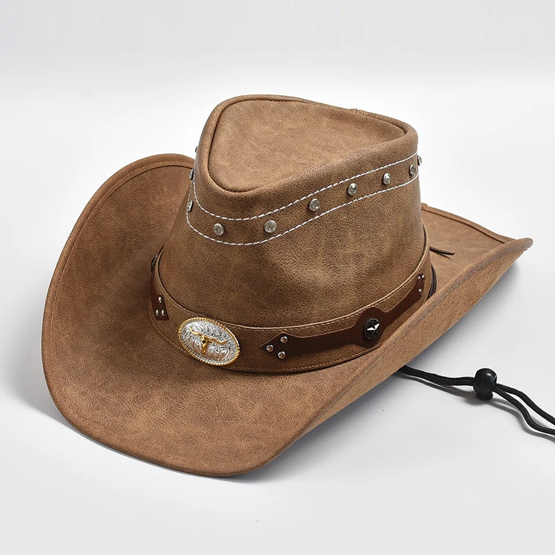 chapeau cuir vintage