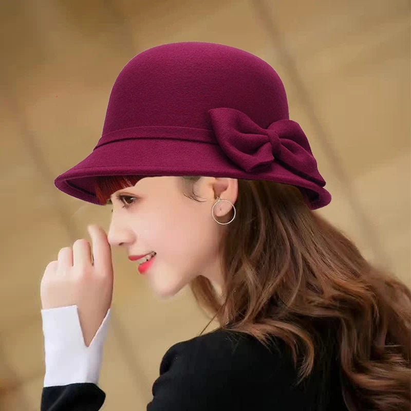 chapeau femme vintage rouge