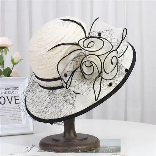 chapeau vintage fleur et voile
