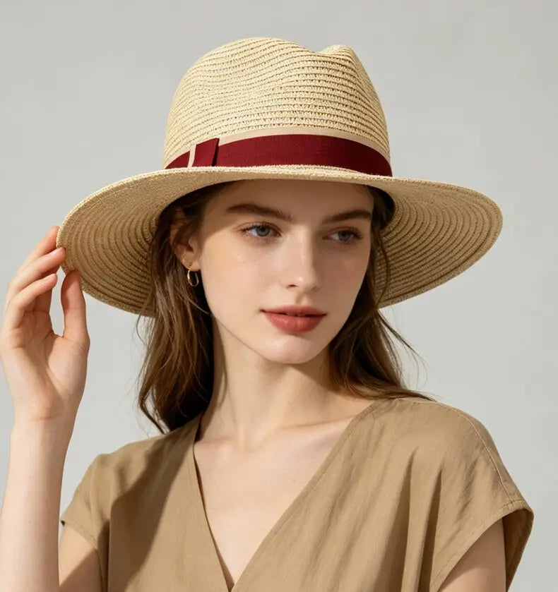 chapeau de paille large bord femme vintage