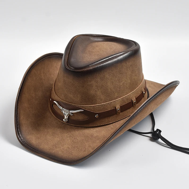 chapeau cuir vintage